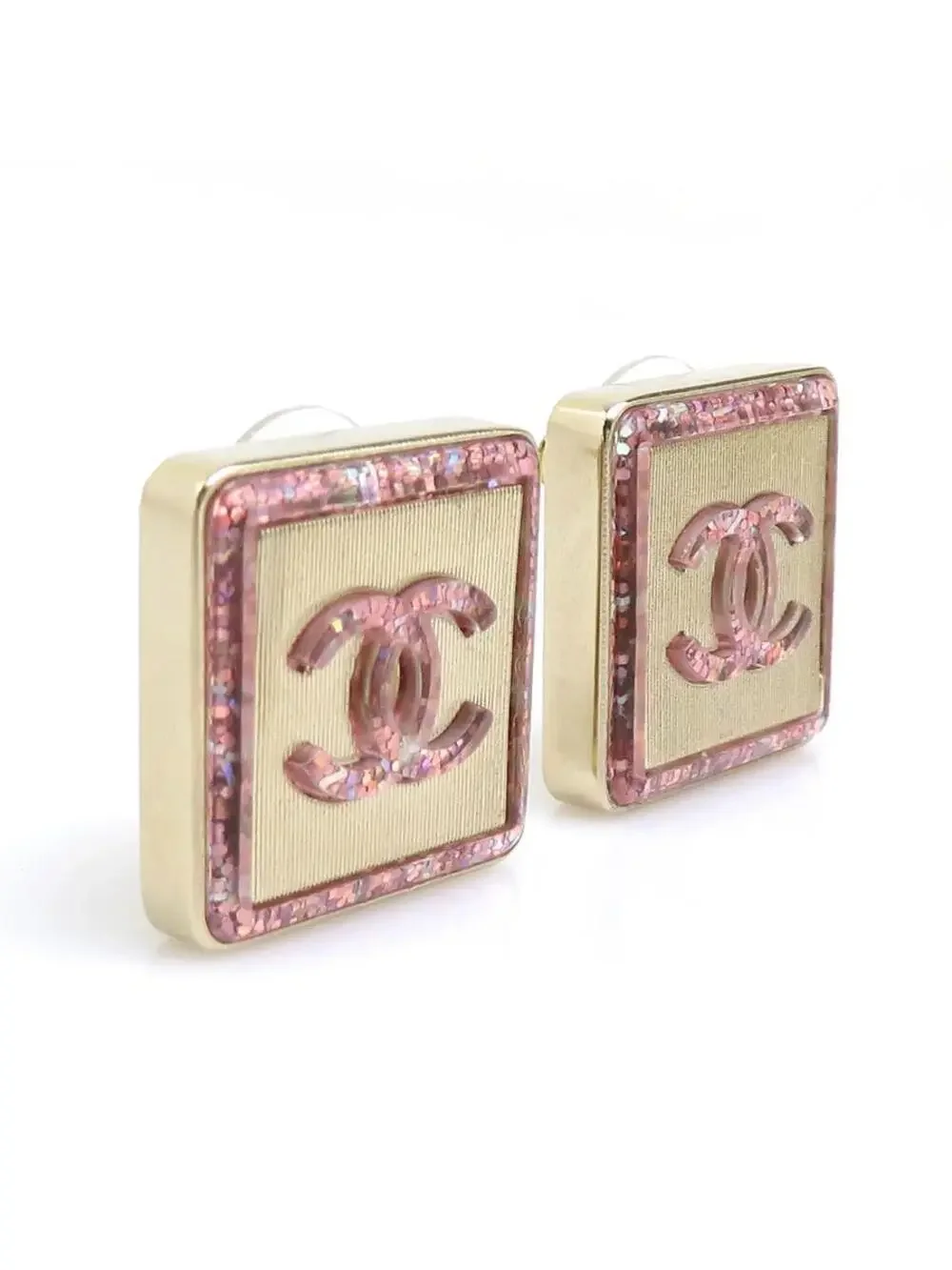 Auth Chanel Cc Logo Pierce Earrings #302627C49B
